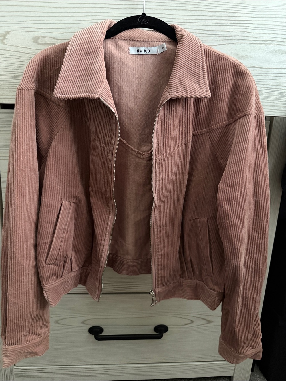 NA-KD Corduroy Bomber Jacket in Dusty Rose